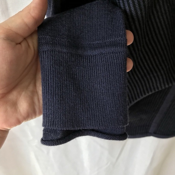 lululemon iconic wrap Blue Black Stripe Sweater Pullover cross over size 8 - Picture 5 of 12